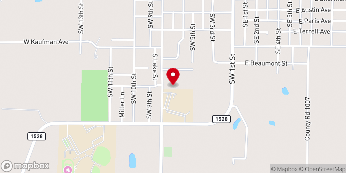 Map showing location of New Hope Church