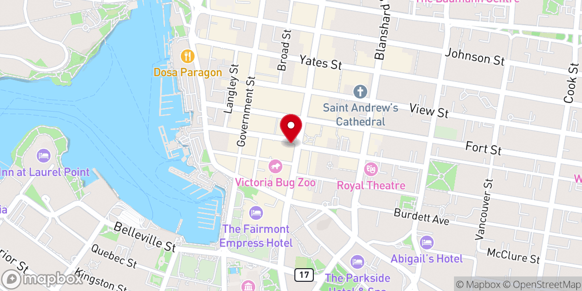 Map showing location of St Andrew's Presbyterian Church