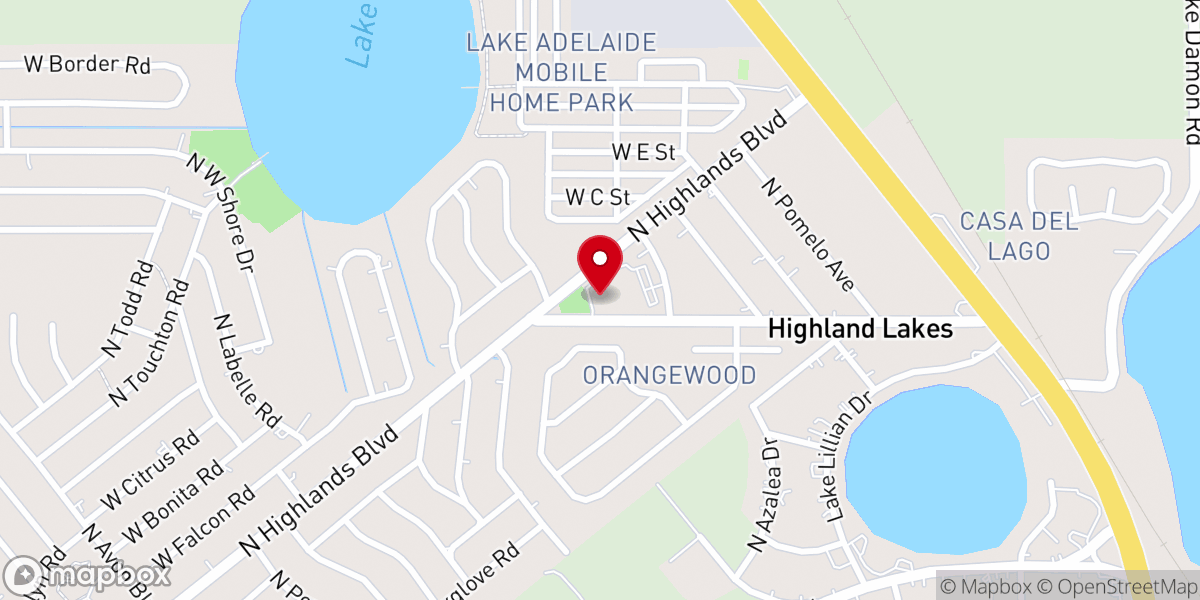 Map showing location of Avon Park Lakes Baptist Church