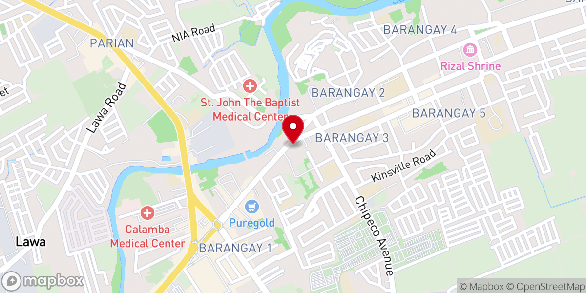 Map showing location of Word For The World Calamba