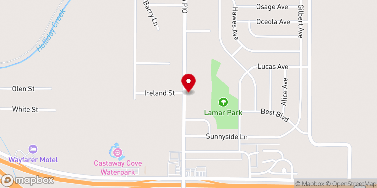 Map showing location of Calvary Baptist Church