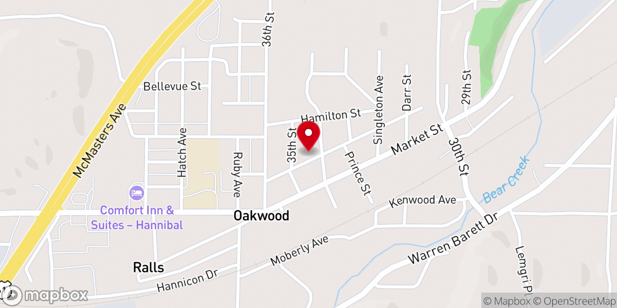 Map showing location of Providence Baptist church