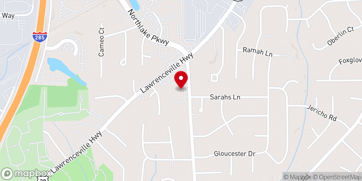 Map showing location of Oromo evangelical Church,Atlanta