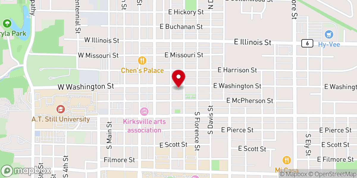 Map showing location of Downing Methodist Church