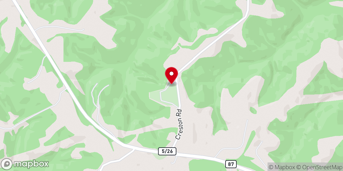 Map showing location of Creston Church
