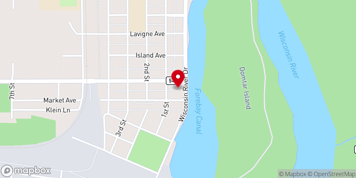 Map showing location of Port Edwards United Methodist Church