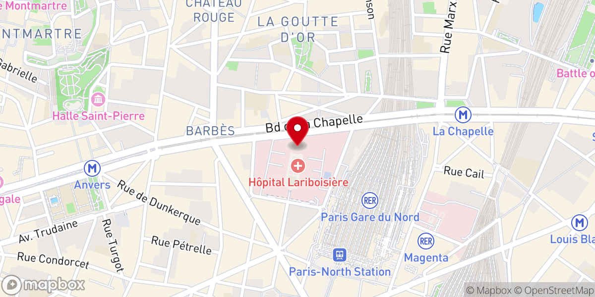 Map showing location of Chapelle Lariboisière