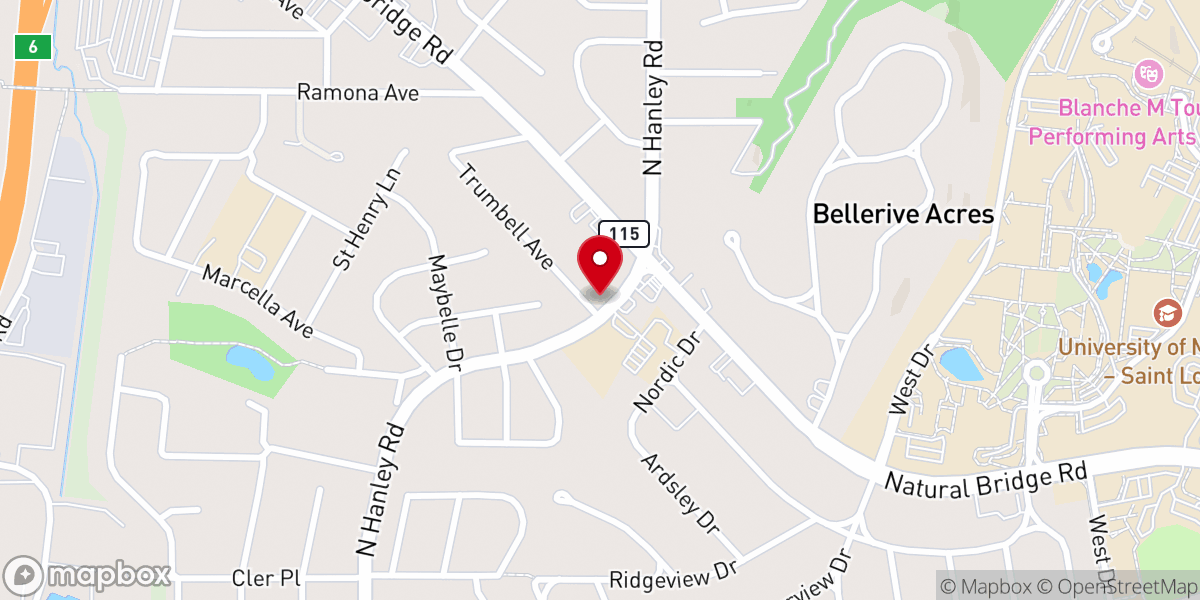 Map showing location of First Baptist Church of Northwoods
