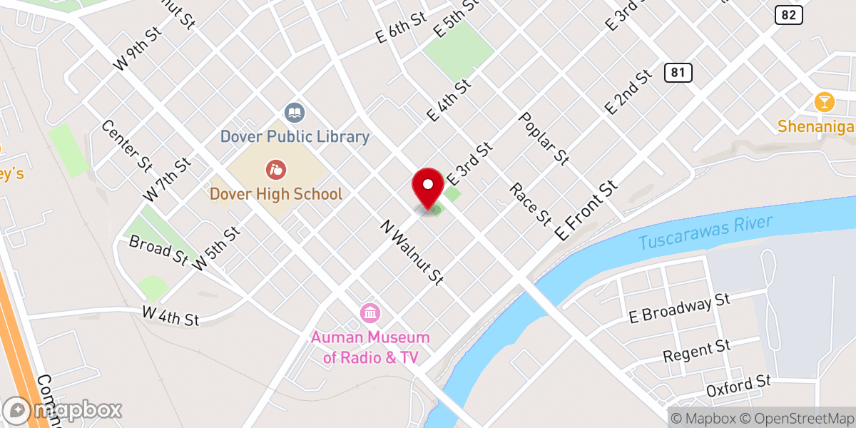 Map showing location of Grace Evangelical Lutheran Church