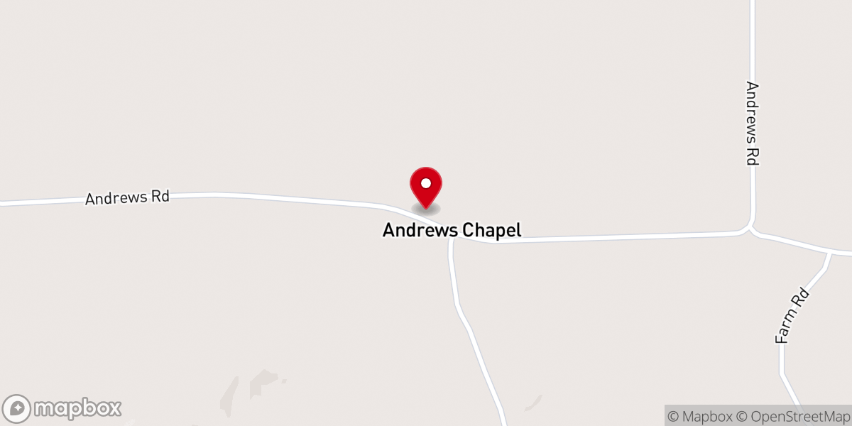 Map showing location of Andrews Chapel