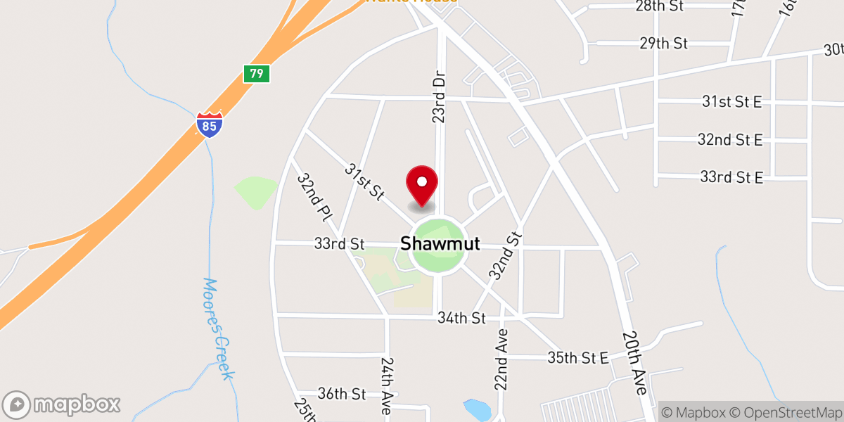 Map showing location of Shawmut United Methodist Church