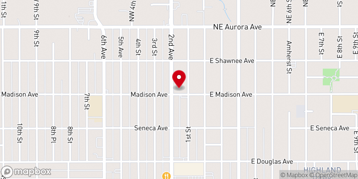 Map showing location of Our Saviour Lutheran Church