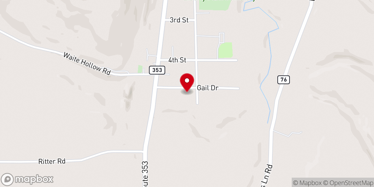 Map showing location of Bright Way Baptist Church