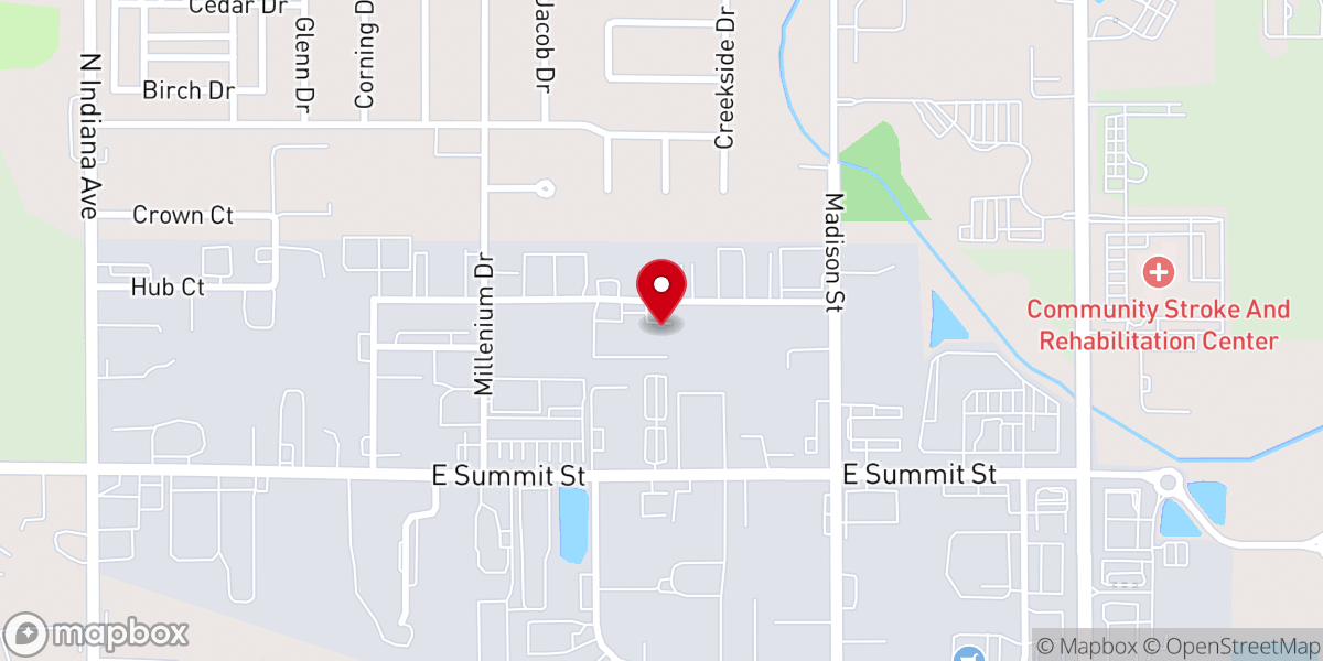 Map showing location of Phil's Friends Crown Point Hope Center
