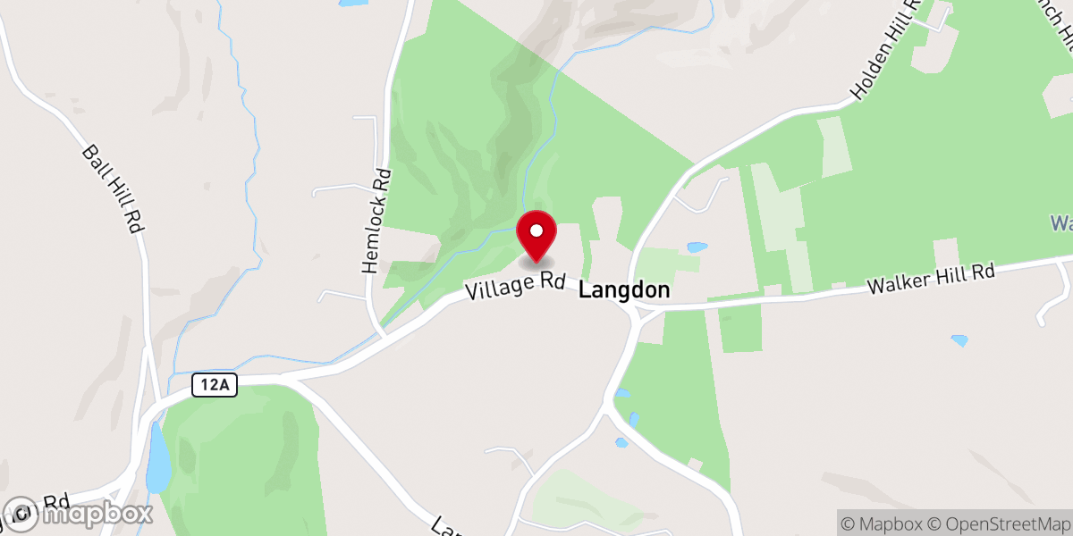 Map showing location of Langdon Congregational Church