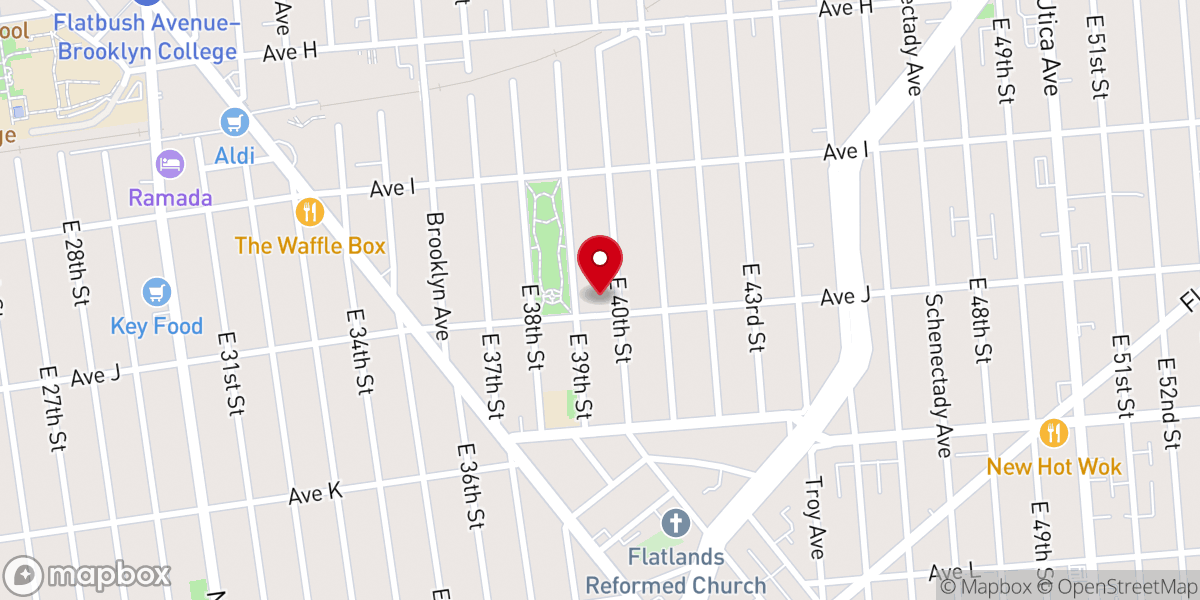 Map showing location of Saint Paul's Lutheran Church