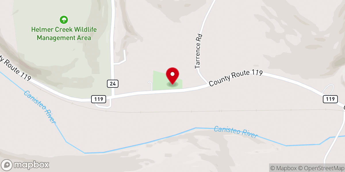 Map showing location of Town Line Church