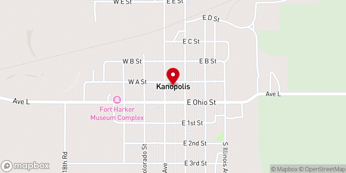Map showing location of Catholic Rectory of Kanopolis