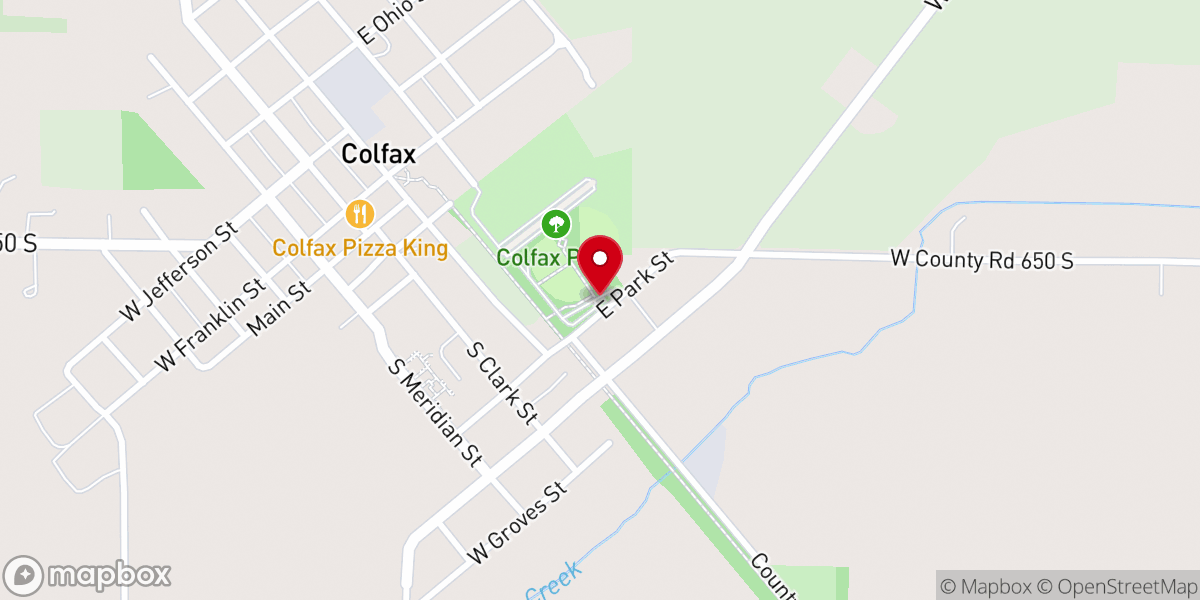 Map showing location of Colfax Park