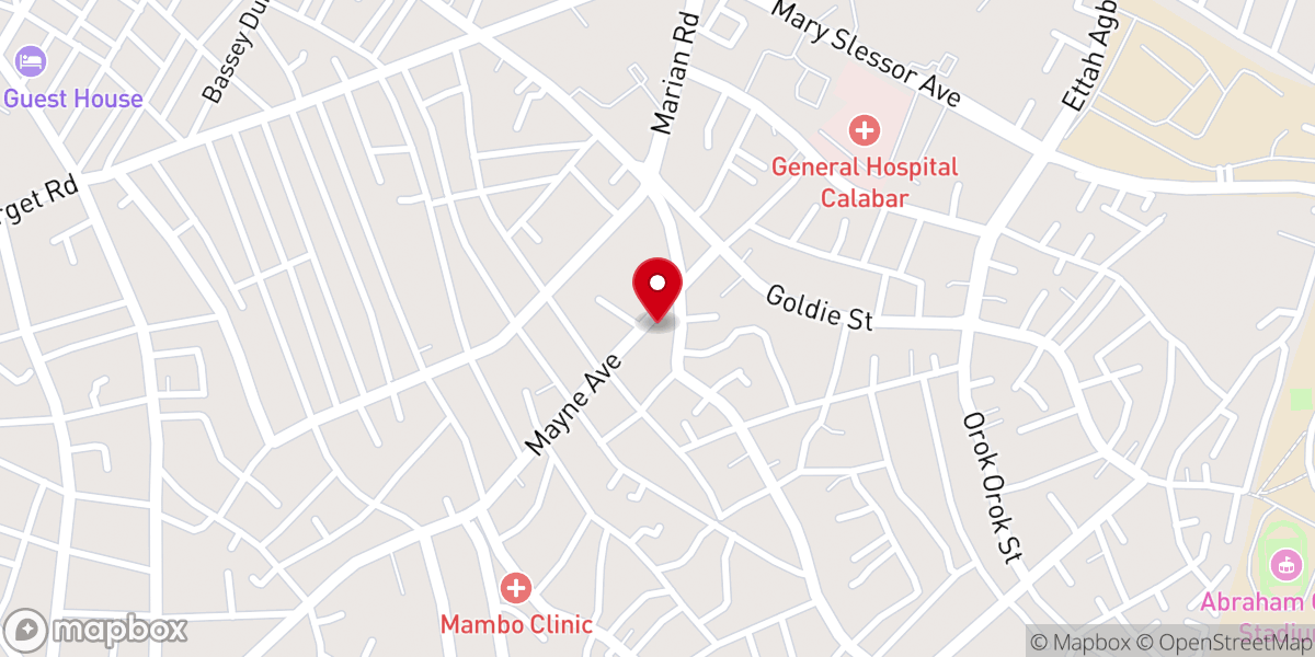 Map showing location of Presbyterian Church Esin Ufot Efut Parish