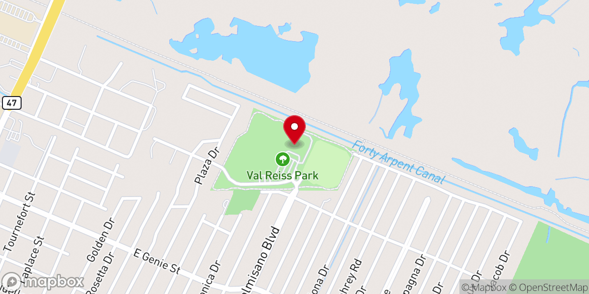 Map showing location of Val Riess Park