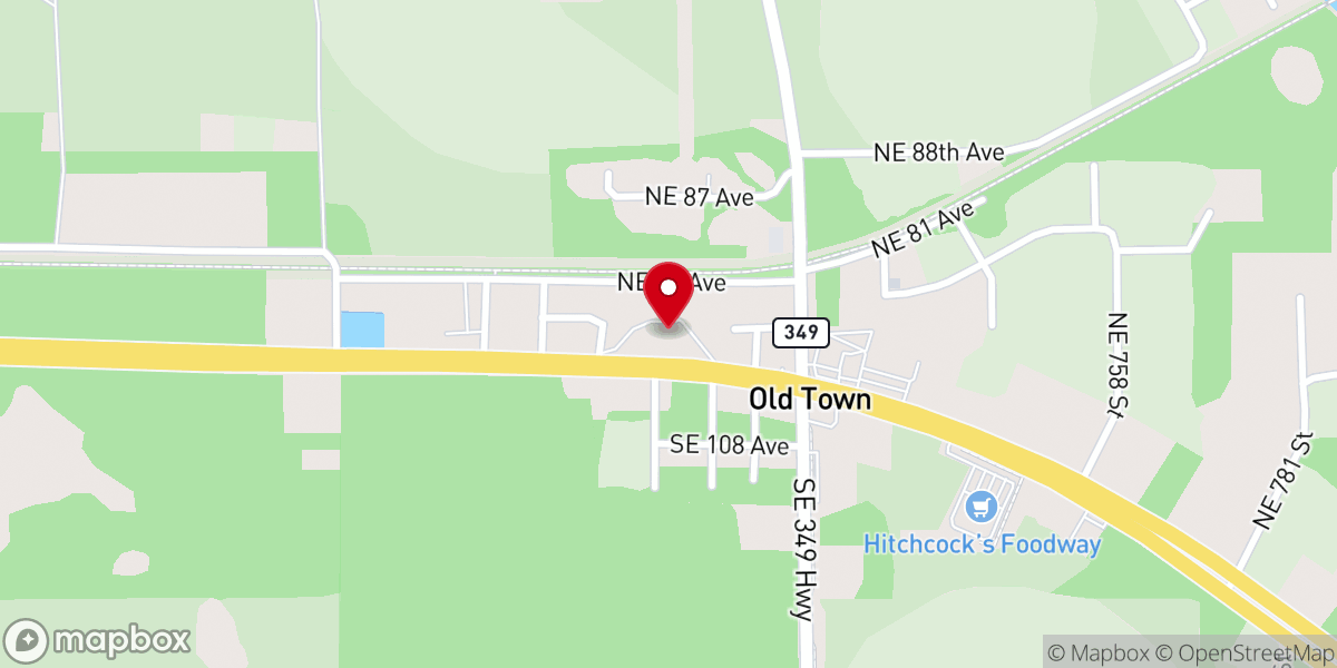Map showing location of Old Town United Methodist Church