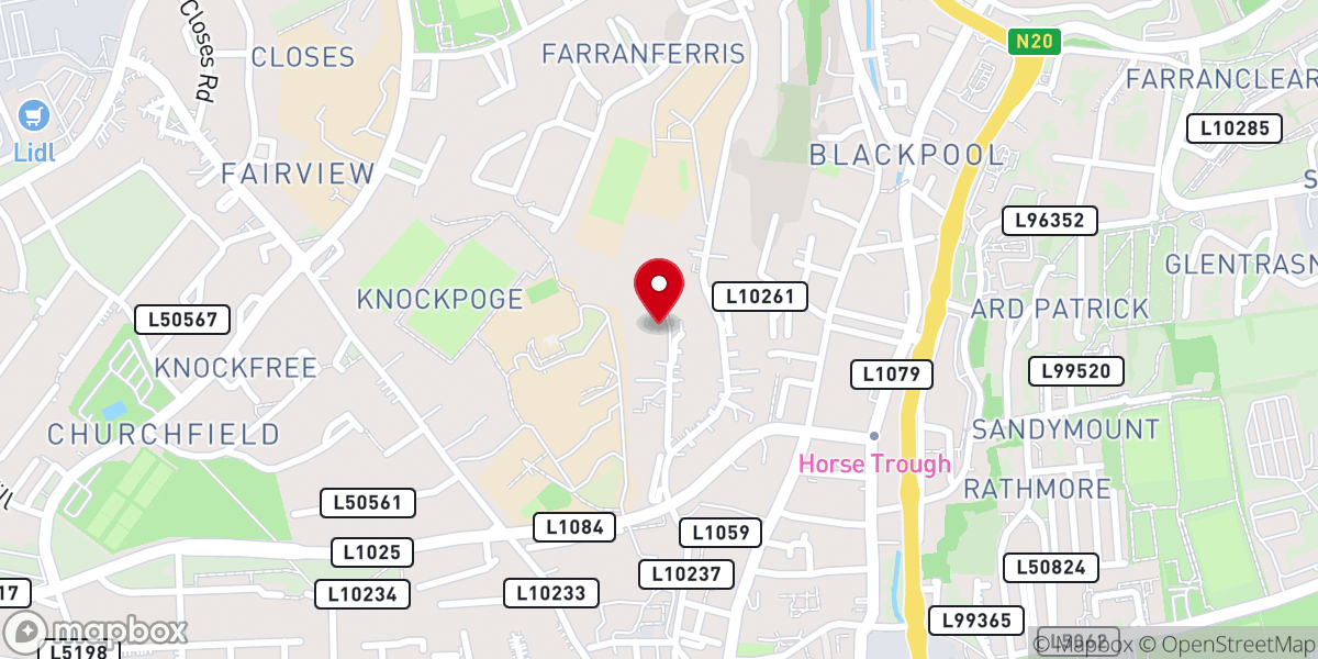 Map showing location of Diocese of Cork and Ross