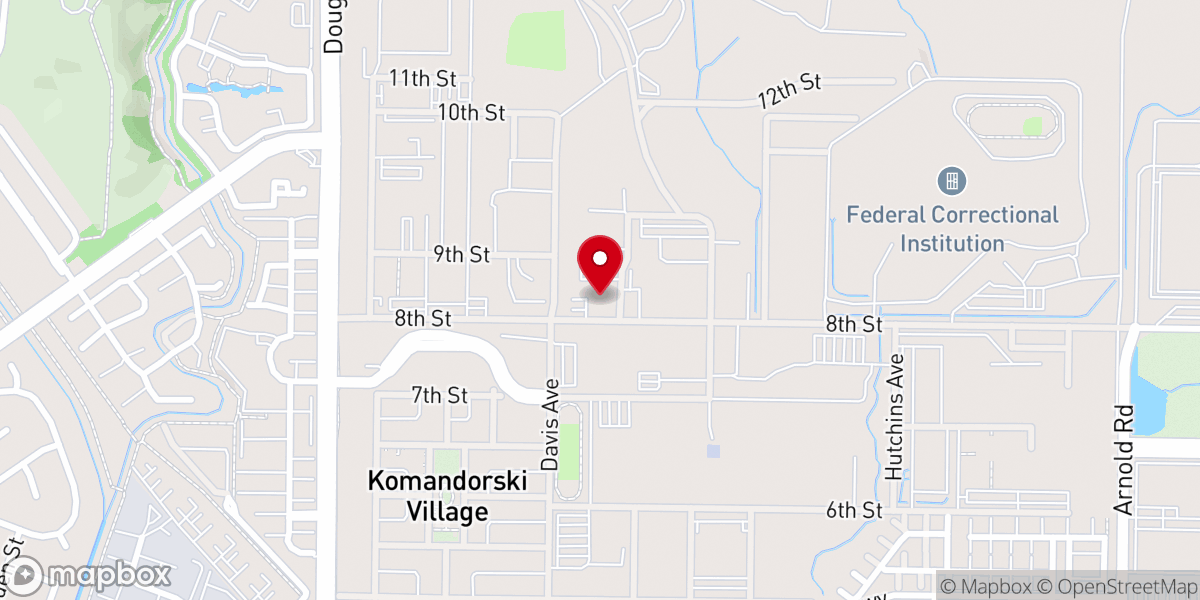 Map showing location of Camp Parks Chapel