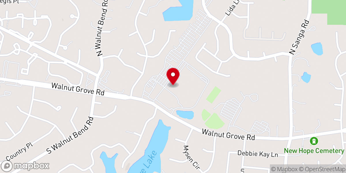 Map showing location of Hope Church Memphis