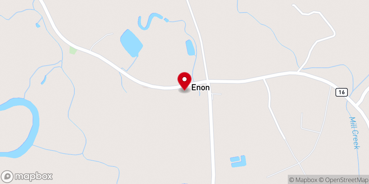 Map showing location of Enon Baptist Church