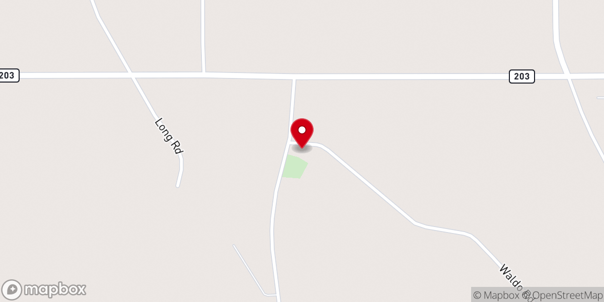 Map showing location of O'Quinn Baptist Church