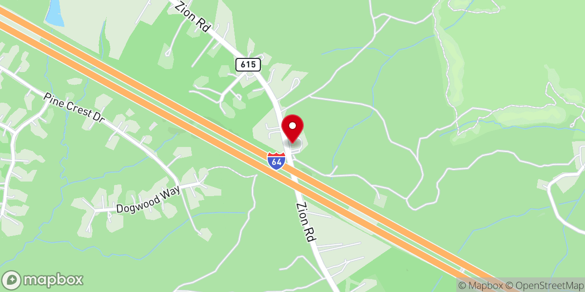 Map showing location of Springfield Baptist Church