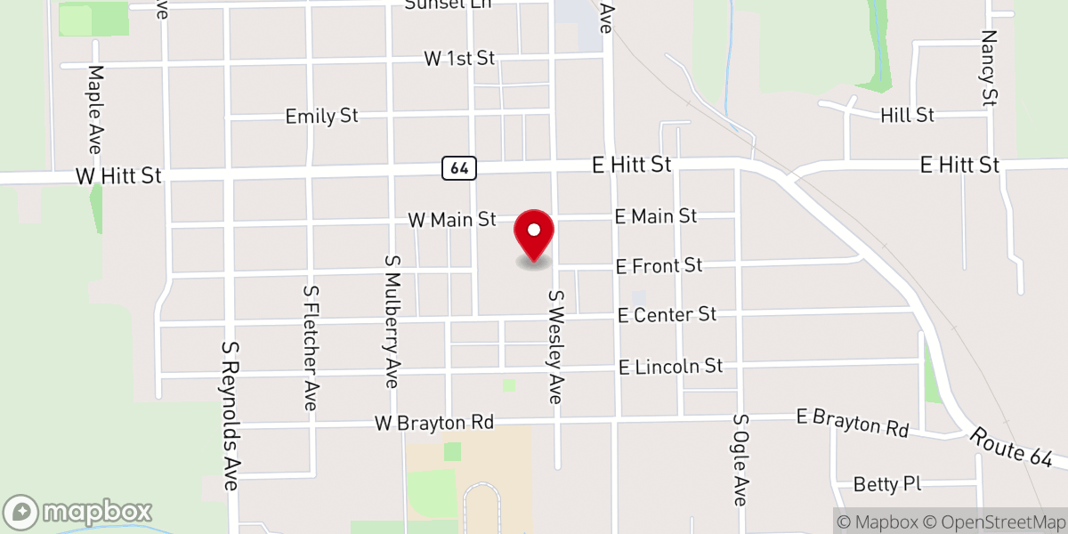 Map showing location of Mt. Morris Band Shell
