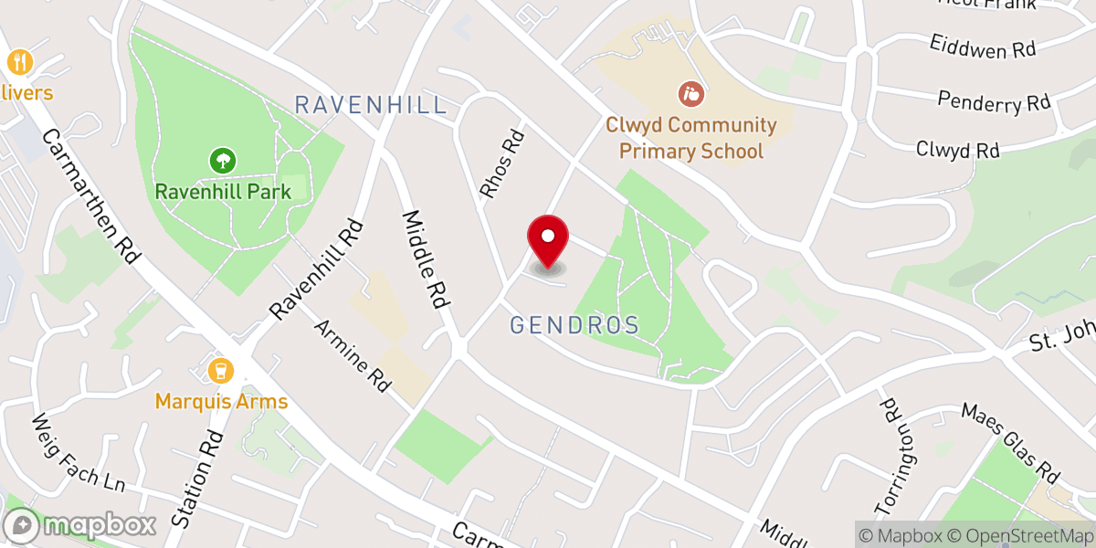 Map showing location of Holy Cross Roman Catholic Church