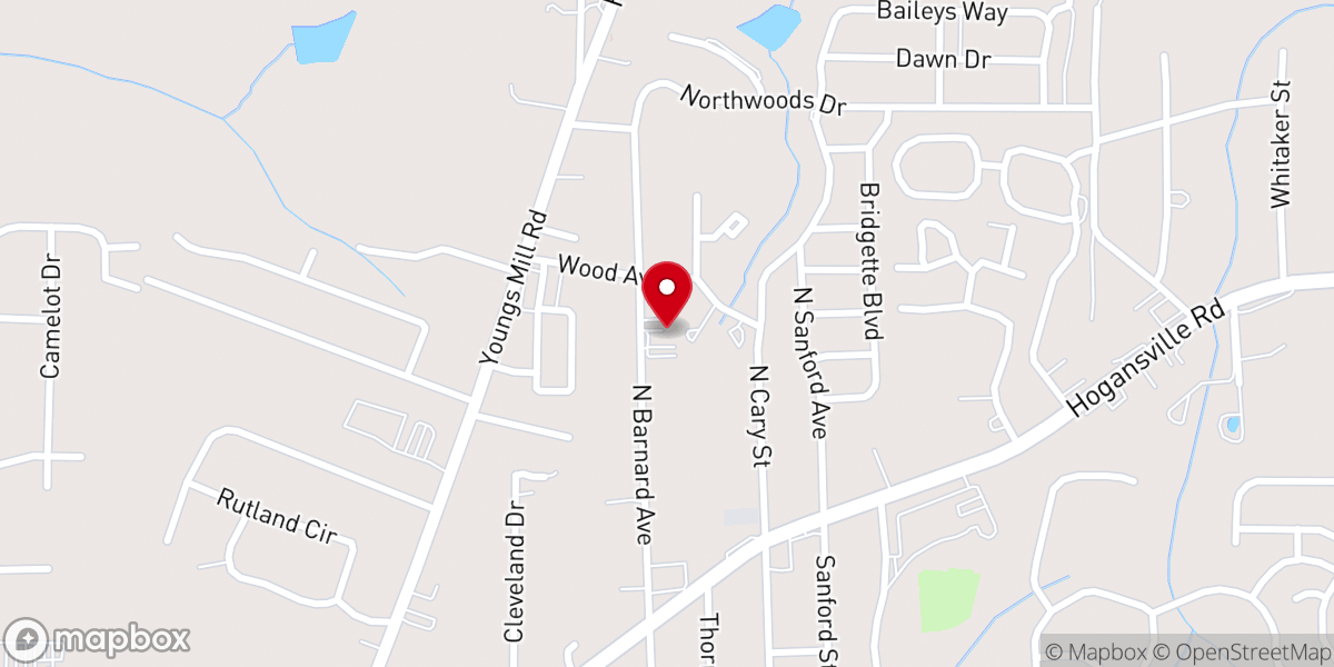 Map showing location of Friendship Baptist Church