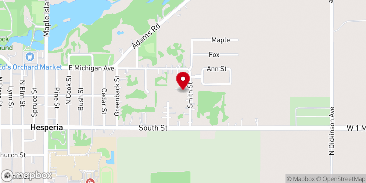 Map showing location of White River Community Church