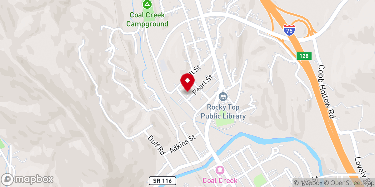 Map showing location of First Baptist Church