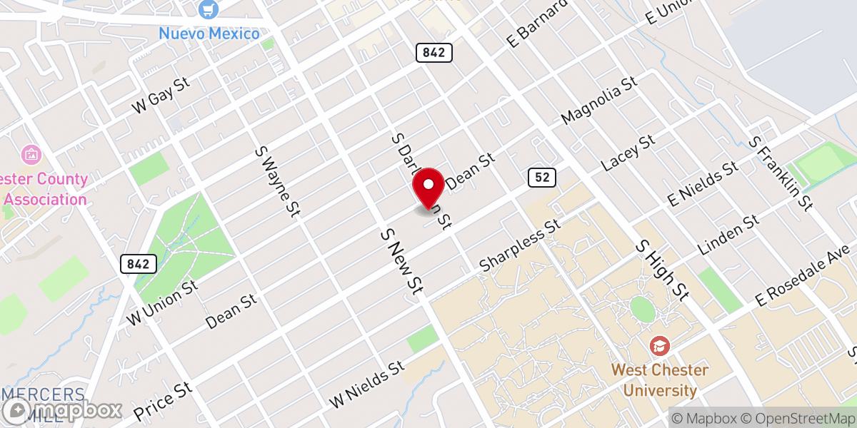 Map showing location of West Chester Church of the Nazarene