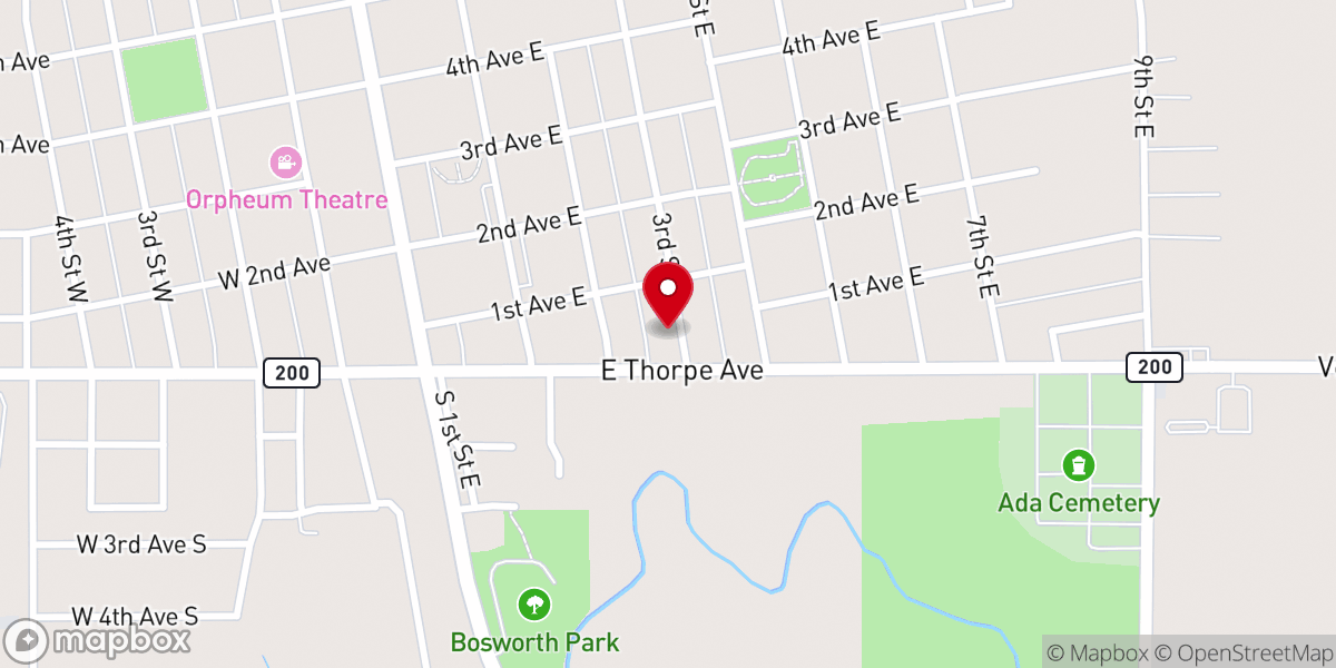 Map showing location of Beltrami United Methodist Church