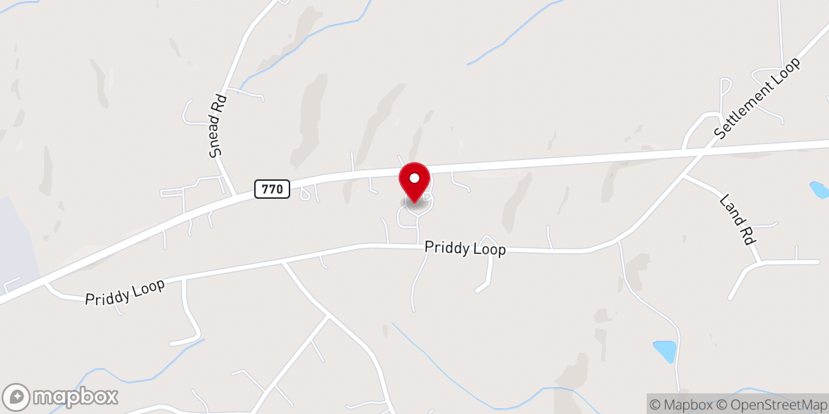 Map showing location of Hope Church Stoneville