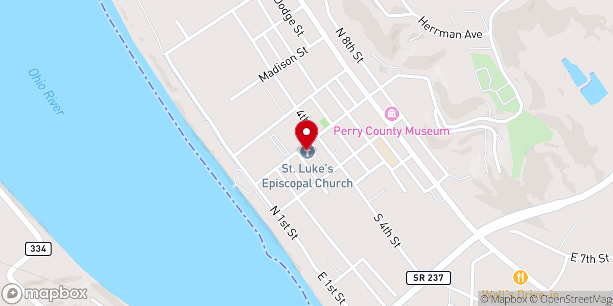 Map showing location of St. Luke's Church