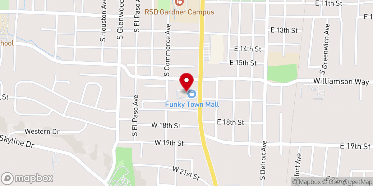Map showing location of Apostolic Revival Center