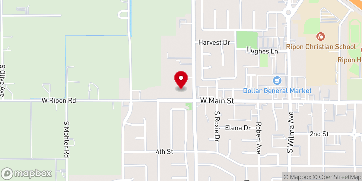 Map showing location of Ripon Church of Christ