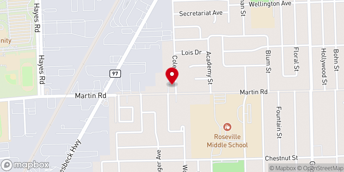 Map showing location of Temple Baptist Church
