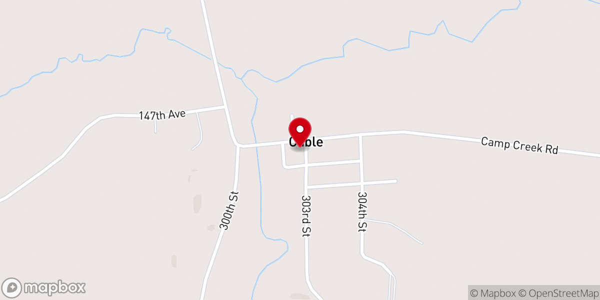 Map showing location of Cable Community Church