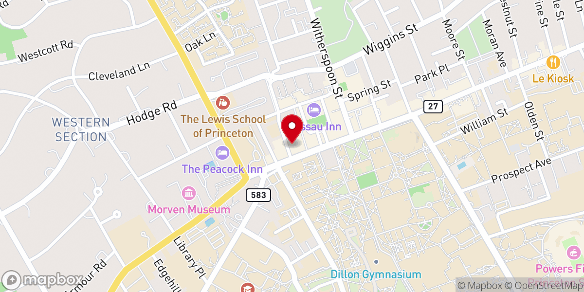 Map showing location of Nassau Christian Center