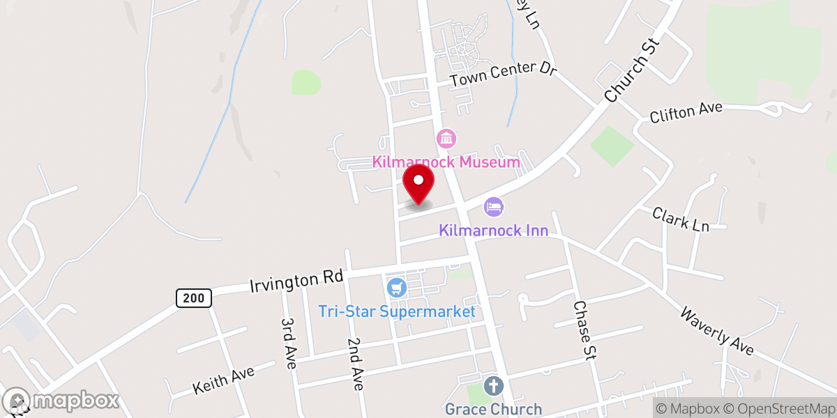 Map showing location of Kilmarnock Brewing Company