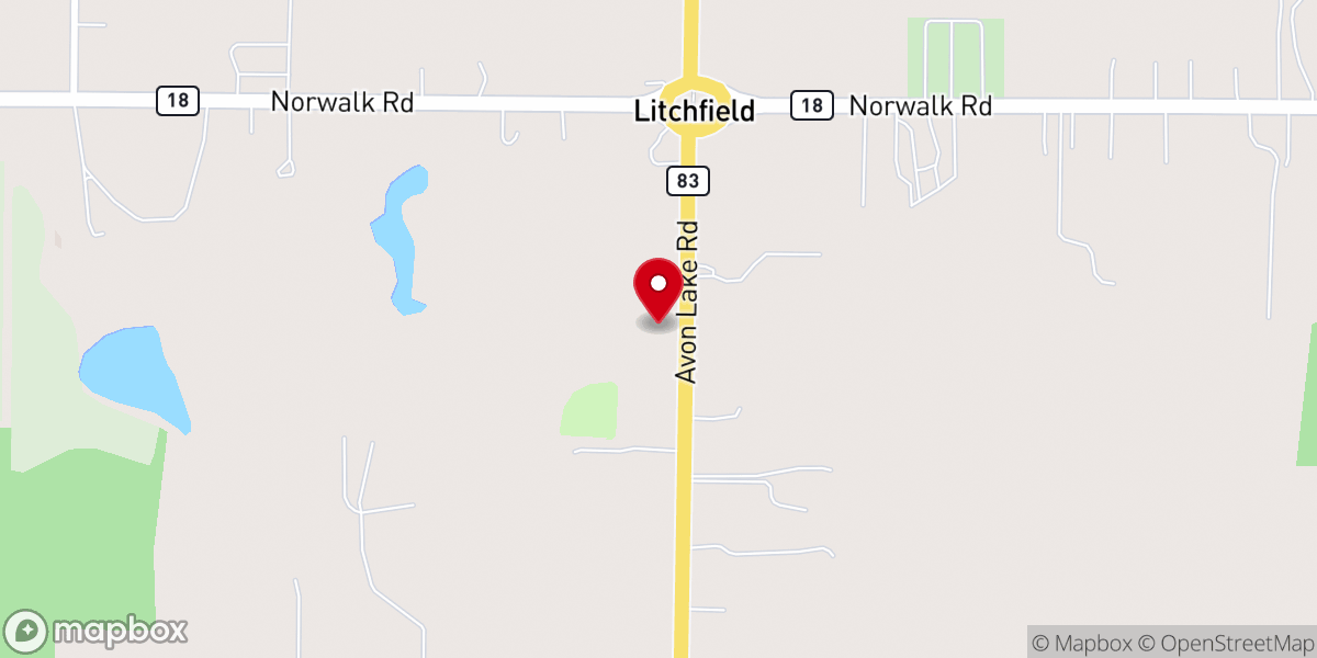 Map showing location of Litchfield Baptist Church