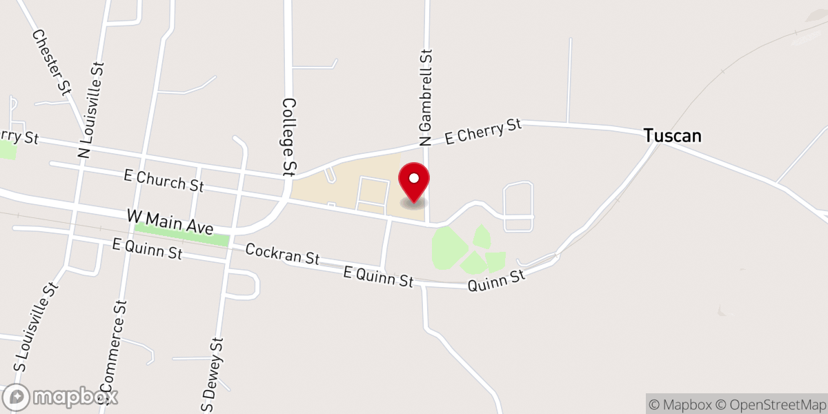 Map showing location of Ty Cobb auditorium and gymnasium