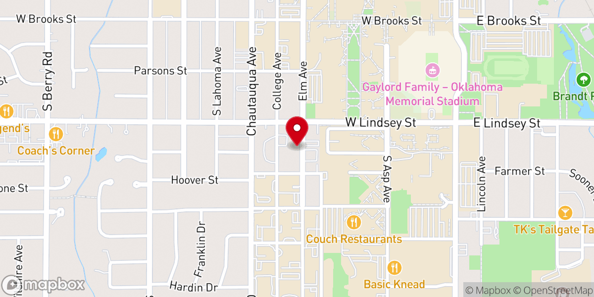 Map showing location of University Lutheran Church & Student Center